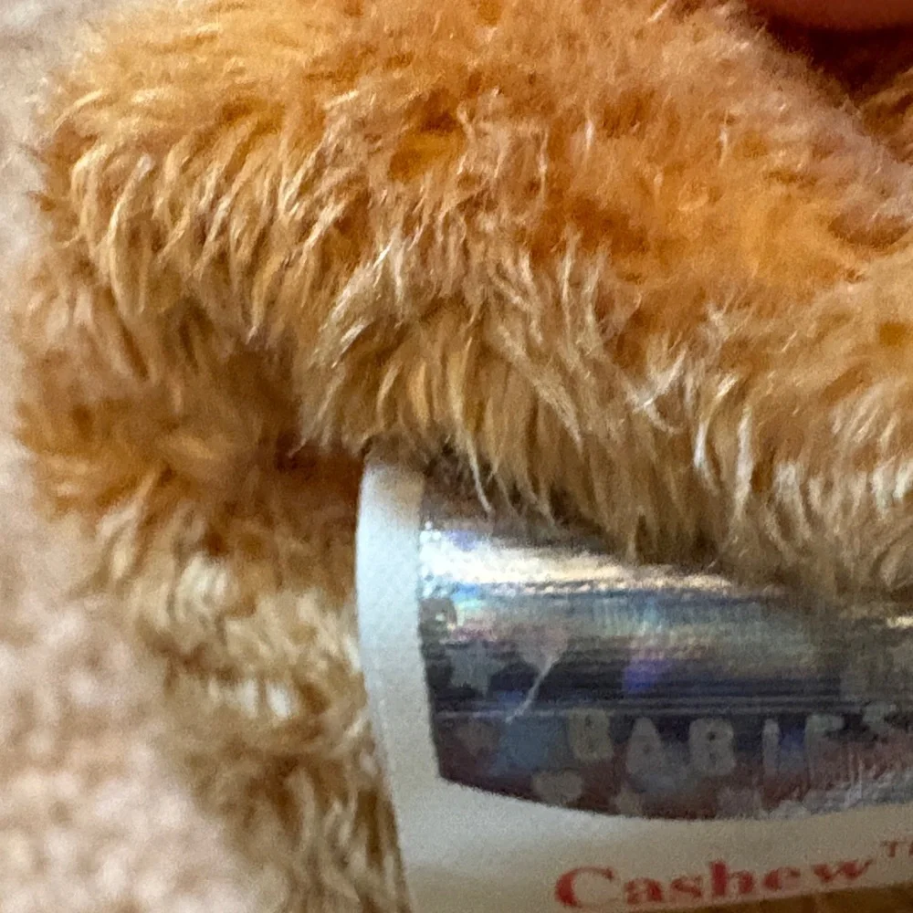 TY Beanie Baby CASHEW Classic Tan Teddy Bear with tag